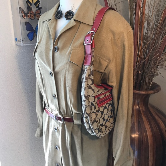 Vintage Silk David Brooks Shirt Dress Pockets 8 - Picture 4 of 8